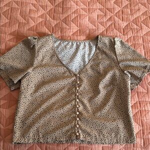 Women’s Brown and Black Dalmatian Printed Blouse